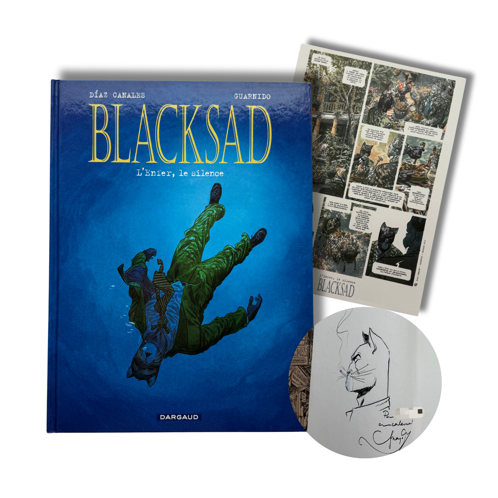 Blacksad, T4 : L'enfer le silence - Dédicace de Guarnido avec ex-libris -EO 2010
