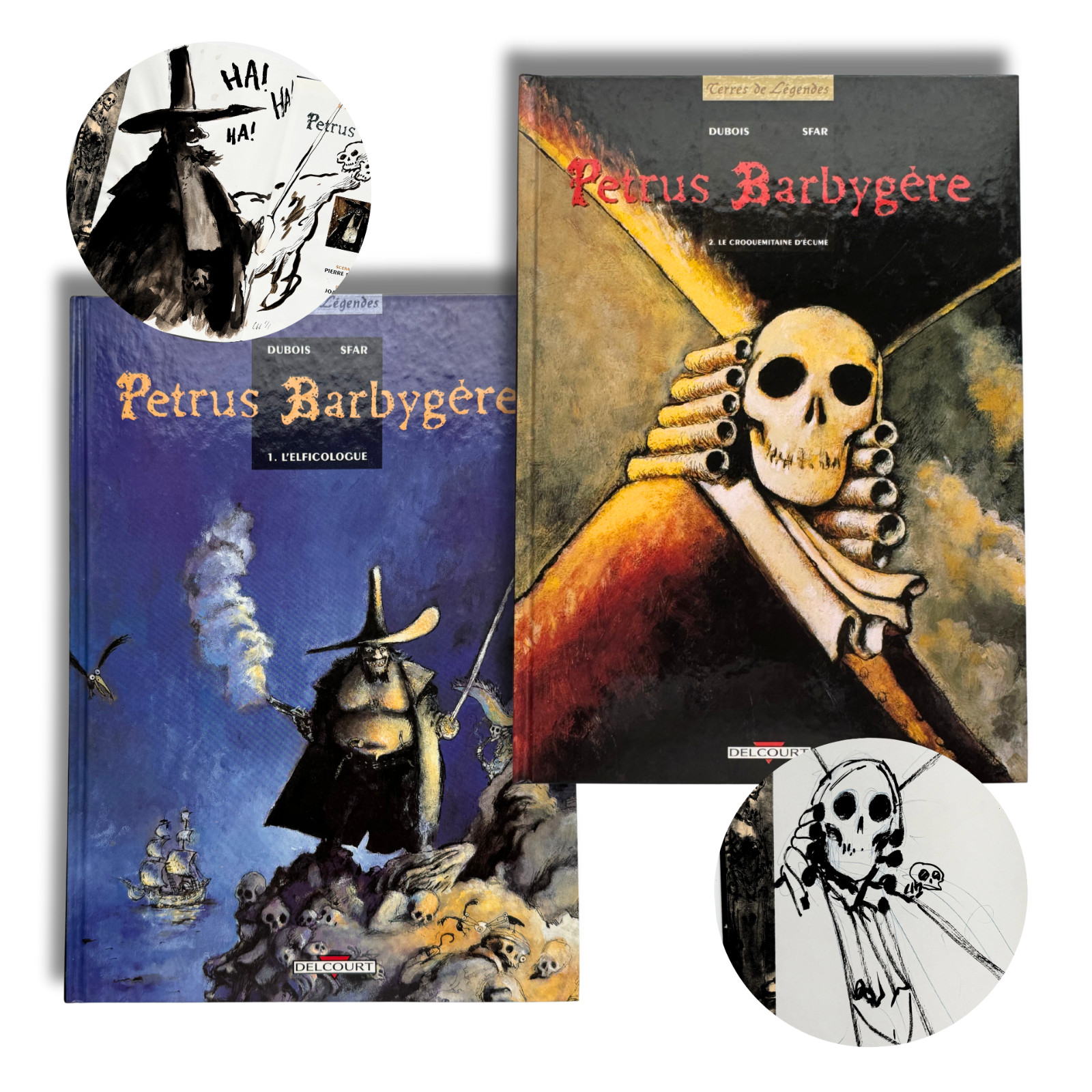 Petrus Barbygére, T1 & T2 - 2x dédicace de Sfar, EO 1995-97