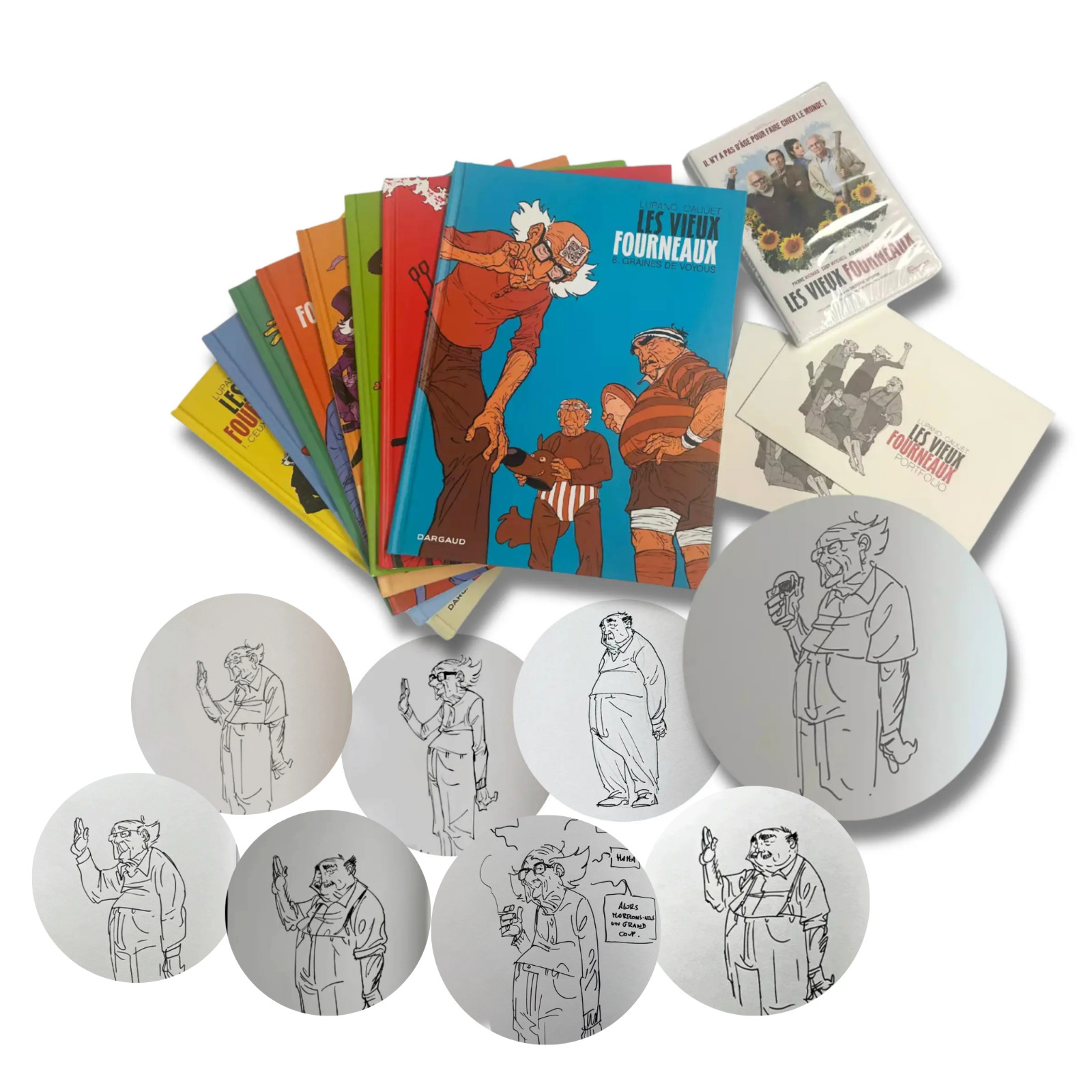 Les vieux fourneaux Tome 1 à 8  - Dédicacé avec ex libris, figurines et DVD - EO