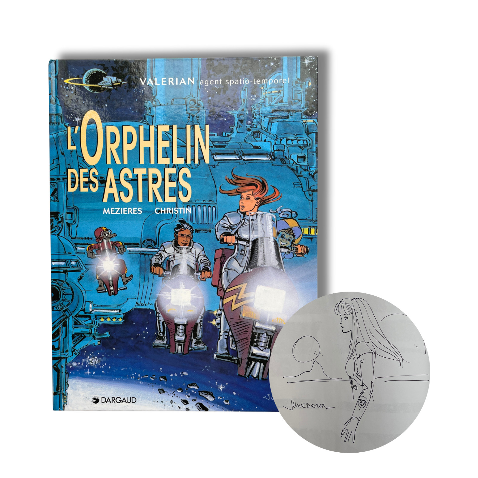 Valérian - L'orphelin des astres, dédicace de Mézièrs - EO 1998