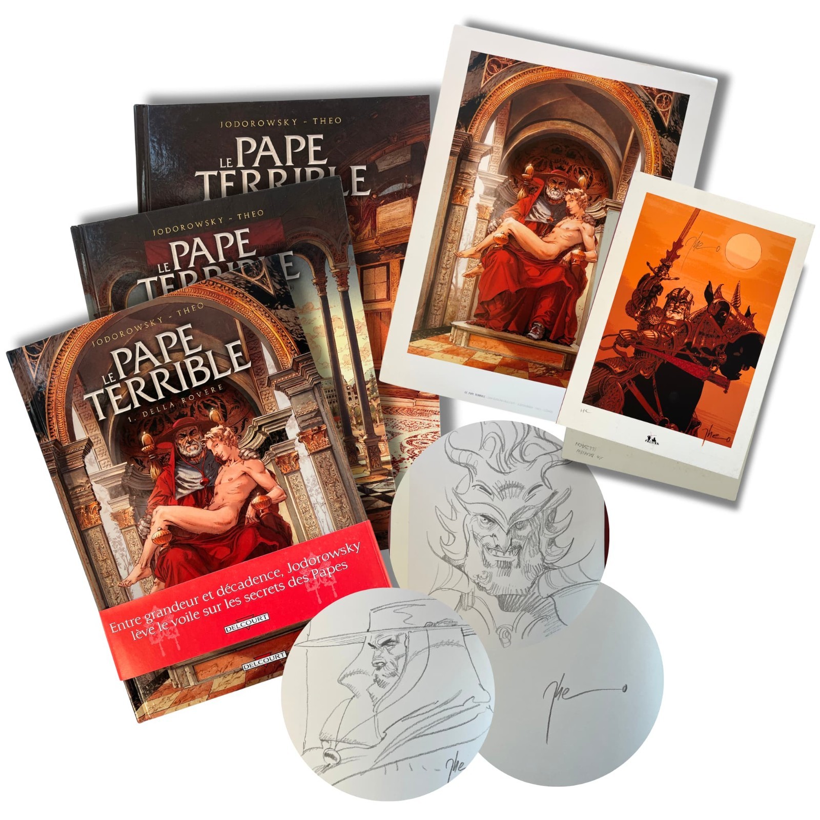 Le Pape Terrible - T1 a 3 avec ex-libris - 3x Dédicace de Théo, EO 2009-13