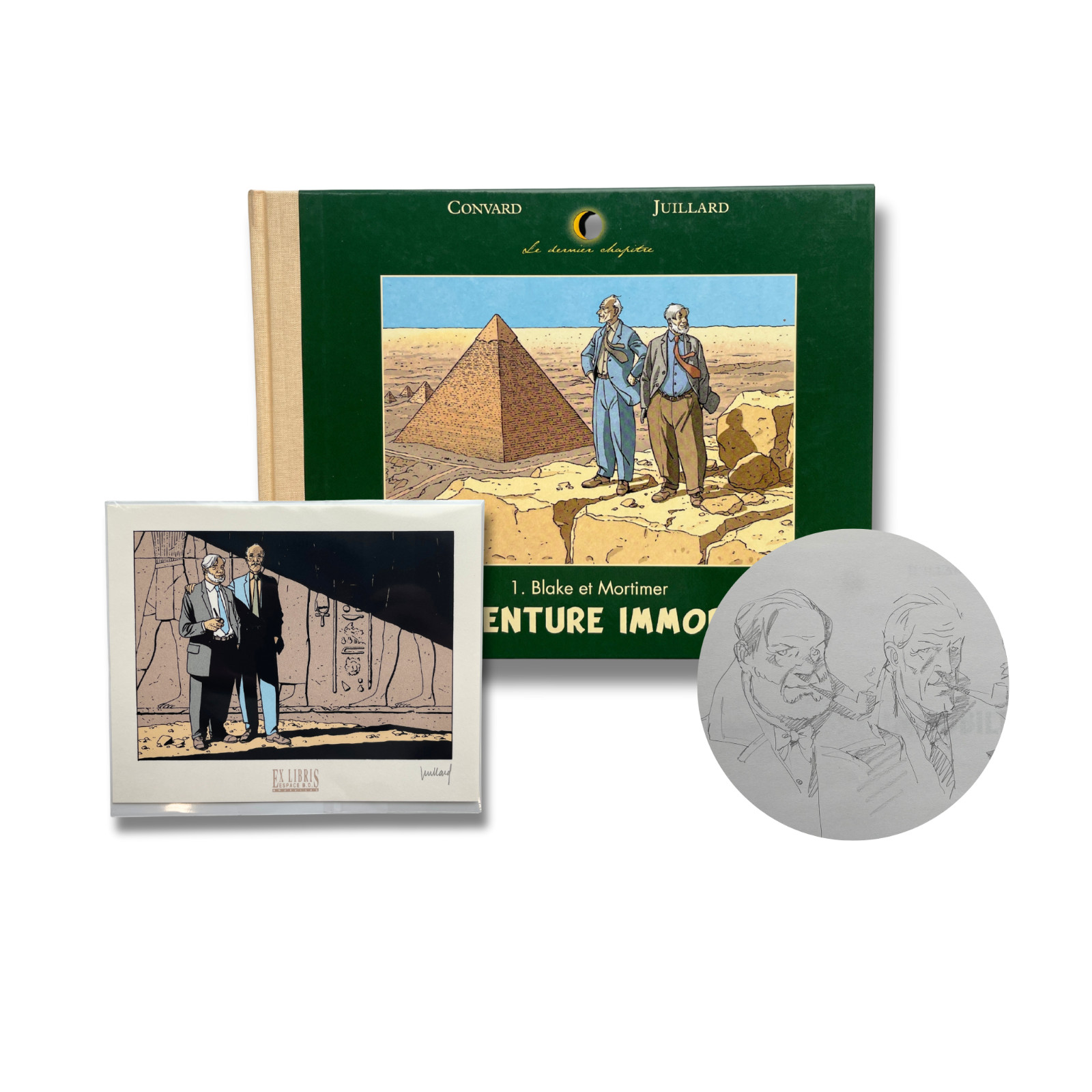 1. Blake et Mortimer-L'aventure immobile, dédicace signée Juillard,ex-libris, EO