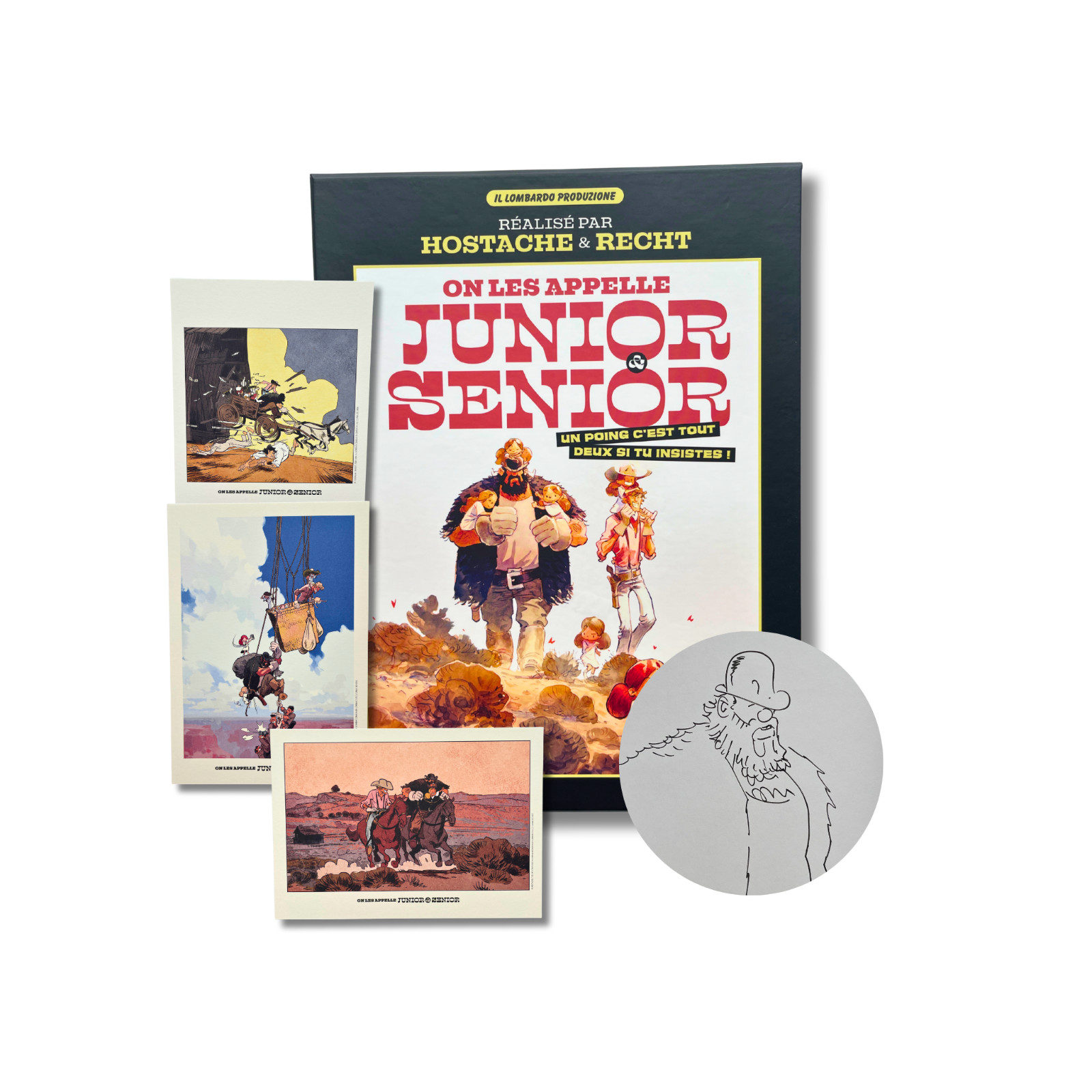 On les appelle Junior & Senior, dédicace signée par Hostache,avec ex-libris - EO