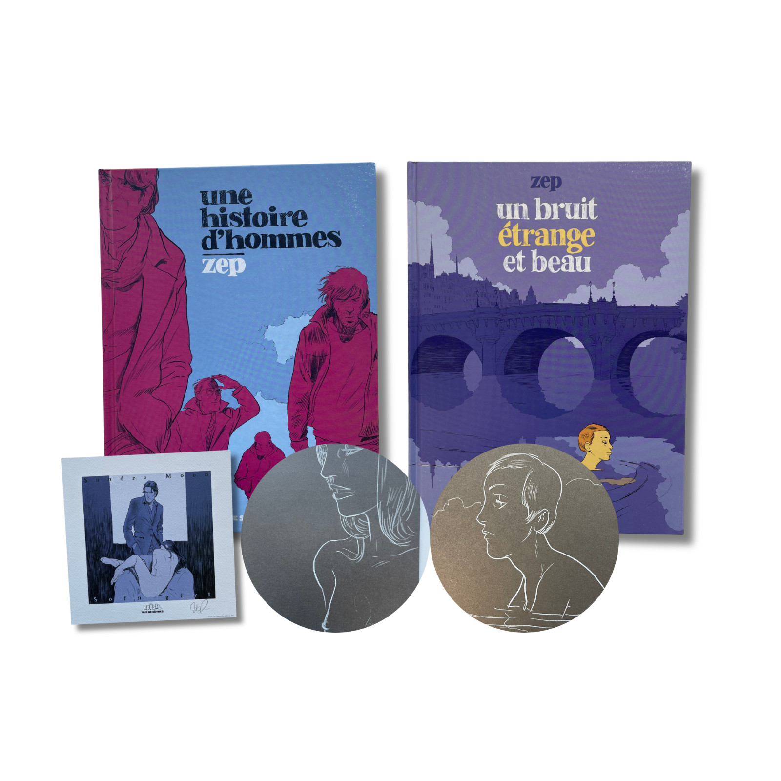 Une histoire d'hommes et Un bruit étrange et beau,dédicaces signées ex-libris-EO