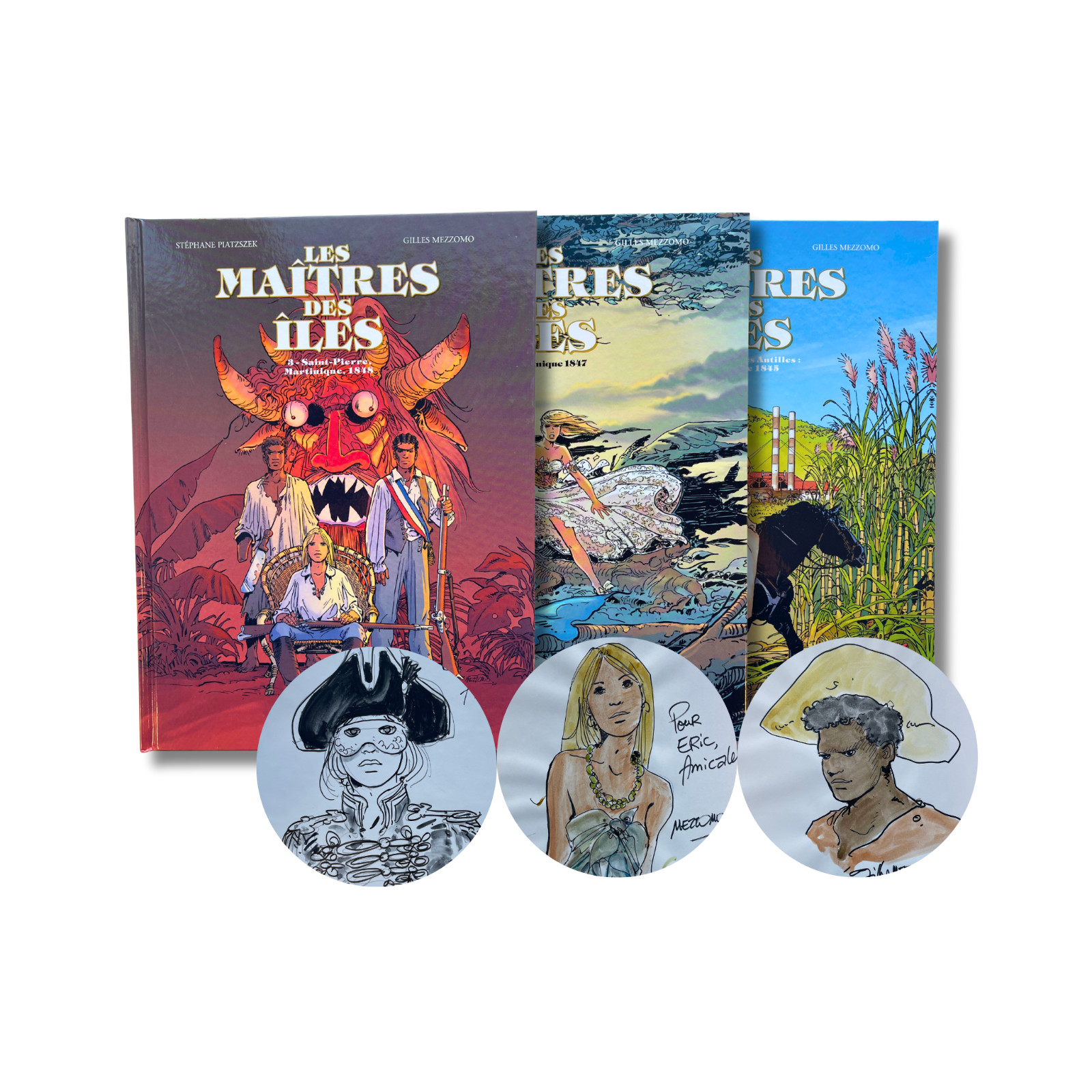 Les maîtres des îles T1,2,3 - 3x dédicaces en couleurs signées par Mezzomo - EO