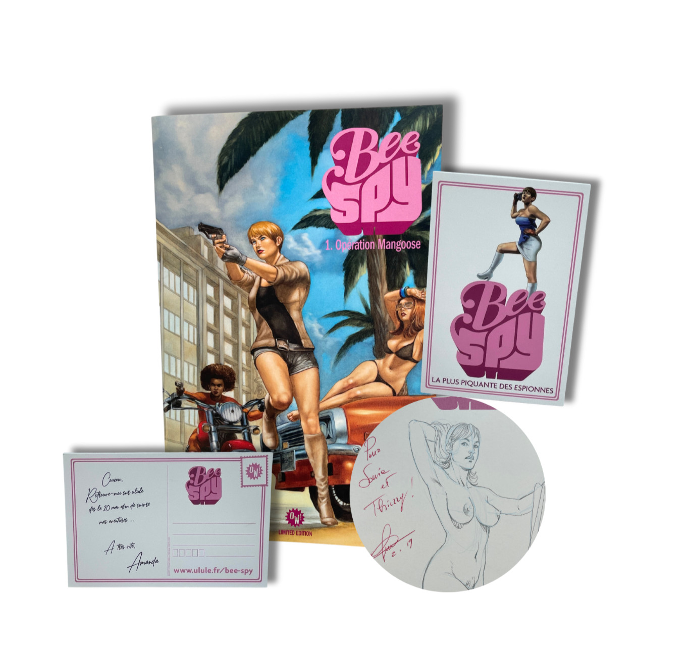 Bee Spy -T1, dédicace couleur signée par Ferri avec ex-libris et certificat - EO