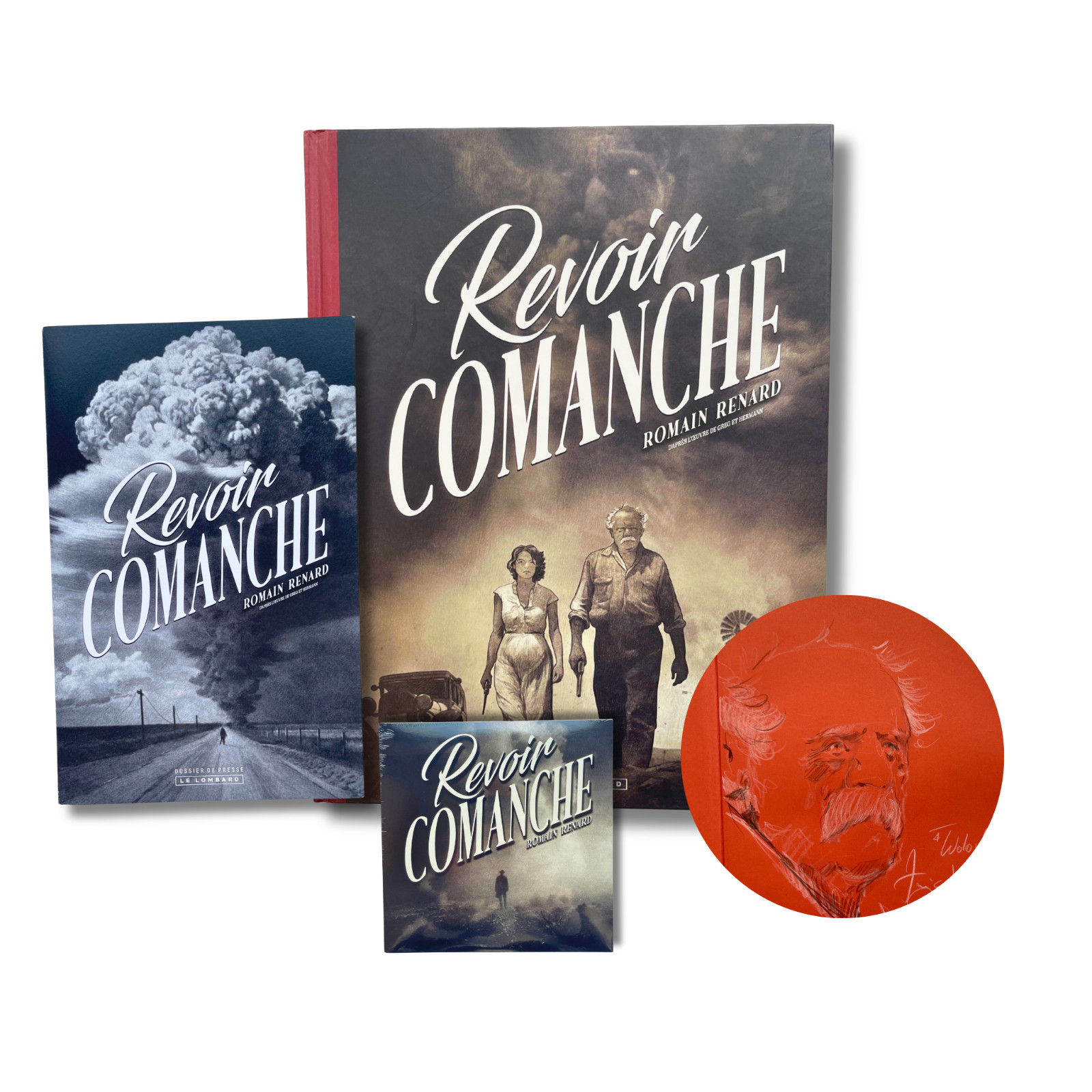 Revoir comanche – dédicace signée par Romain Renard avec vinyl et dossier – EO