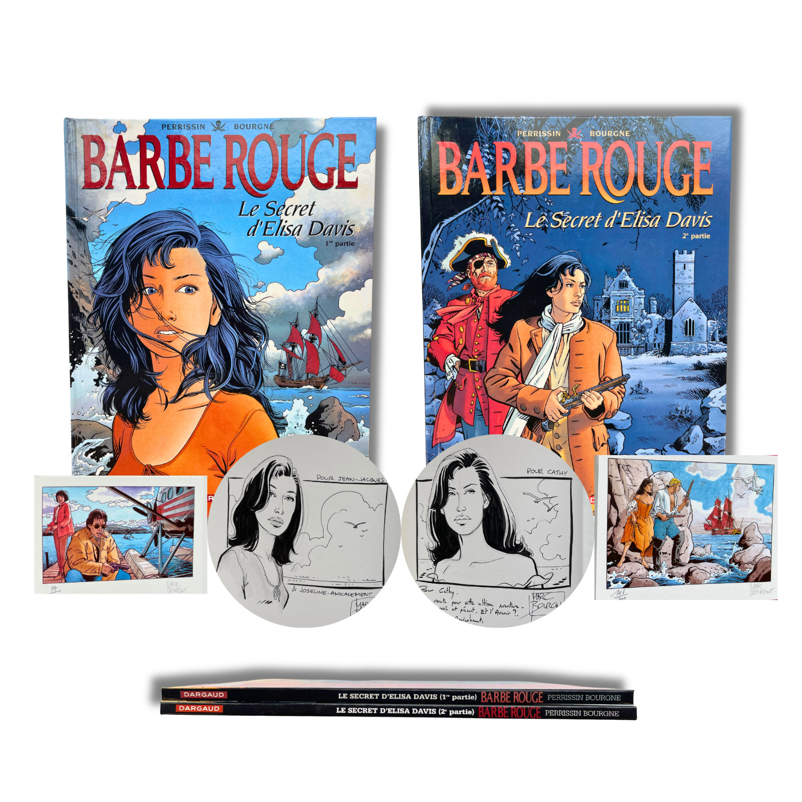 Barbe-Rouge -T34etT35 - 2dédicaces par Marc Bourgne, ex-libris tirage limité -EO