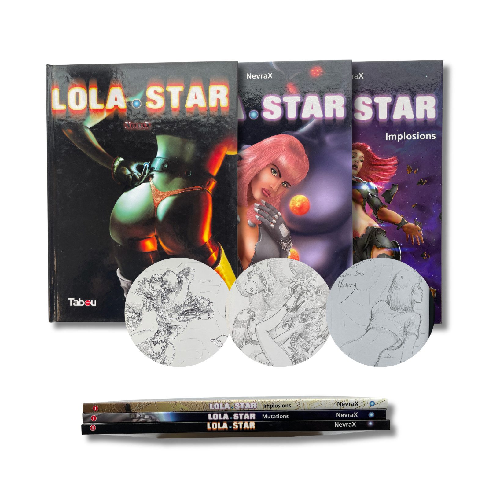 Intégrale Lola star – T. 1, 2 et 3, avec trois dédicaces, signées par NevraX— EO
