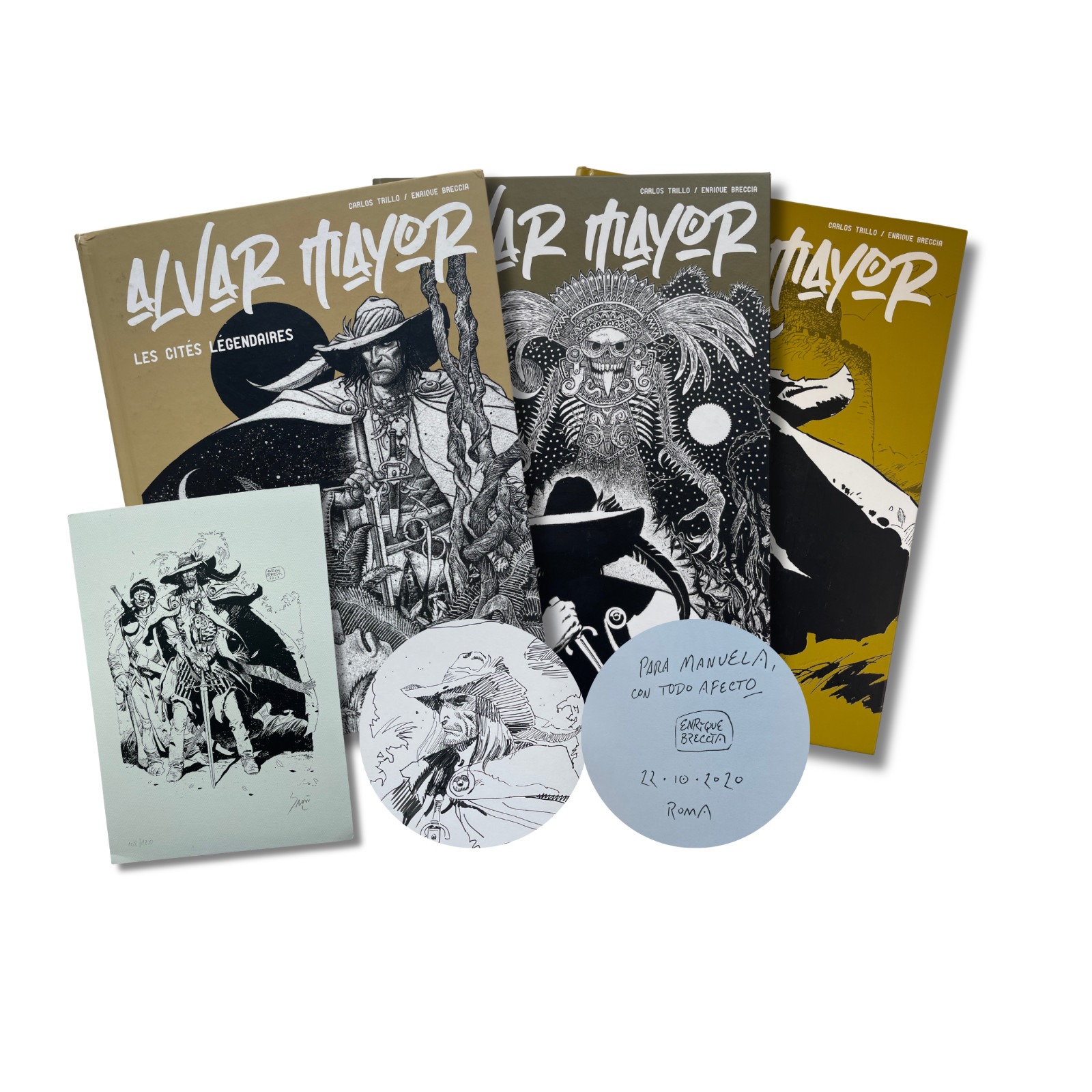 Intégrale Alvar Mayor – T1a3, 2dédicaces de Breccia + Lithographie numérotée-EO