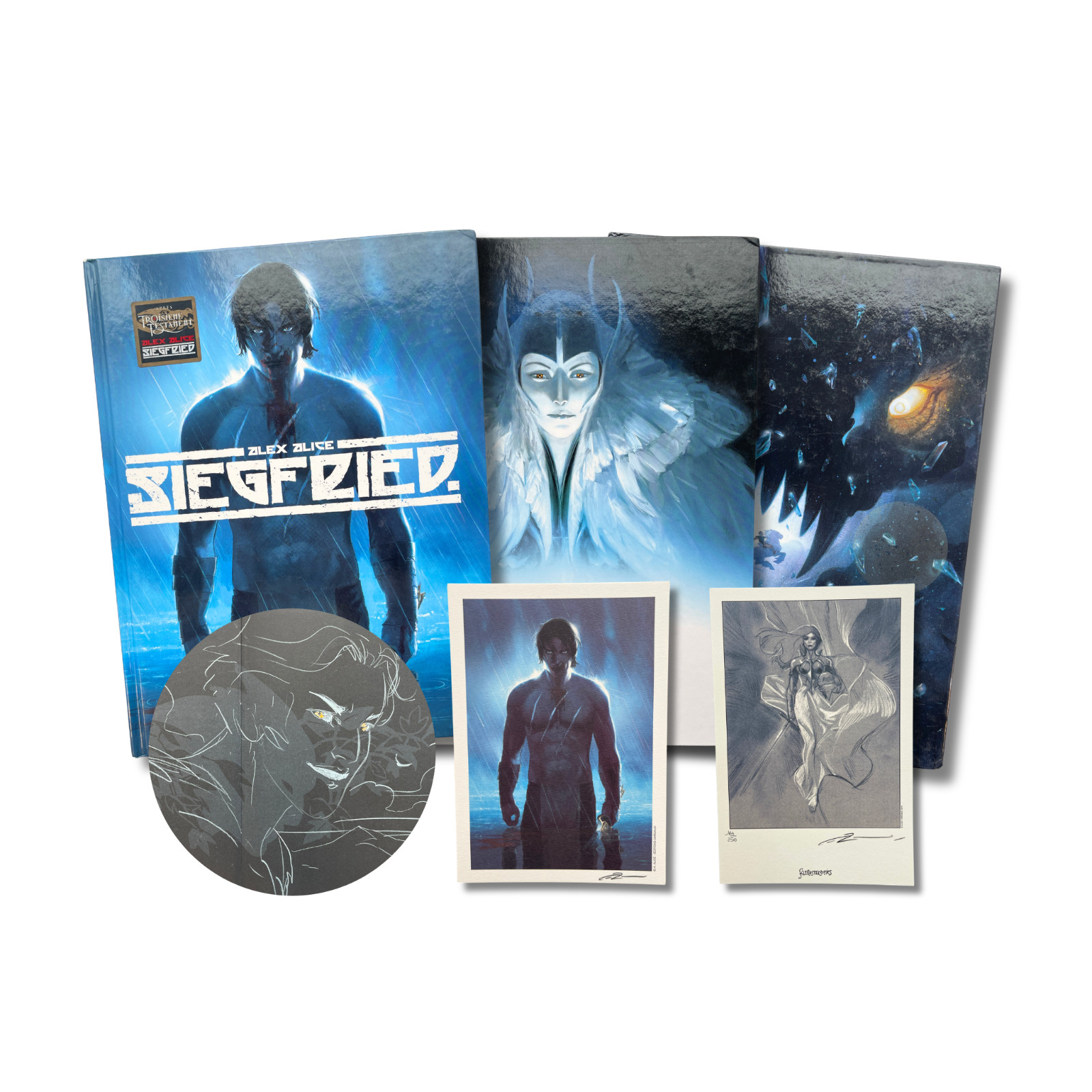 INT Siegfried – T. 1, 2 et 3 – dédicace signée par Alex Alice, avec ex-libris-EO